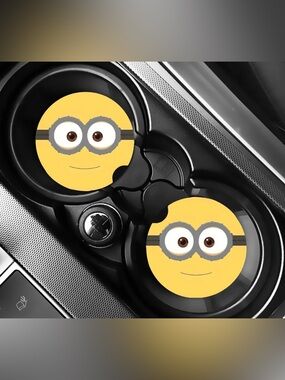 Minion Car Coasters Absorbent Set of (2)